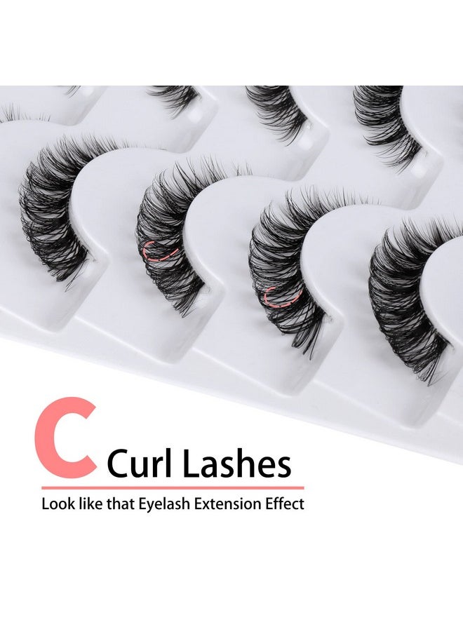 False Eyelashes Wispy Natural C Curl Strip Lashes Transparent Lash Bands Fluffy Cat Eye Lashes 7 Pairs By Yawamica - pzsku/Z18F18EC3A250C38A760FZ/45/_/1707975638/1bc19aad-4fa5-4234-a37e-8e4eafddf8bc