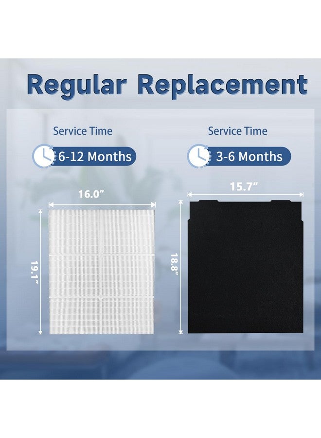 Funmit HEPA Filter Replacement for Whirlpool Whispure Air Purifier AP450 AP510 AP51030K AP51030KB AP45030K WP500 WP1000 1183054K 8171434K, Funmit 1 True HEPA Filter + 4 Activated Carbon Filter - Image 4