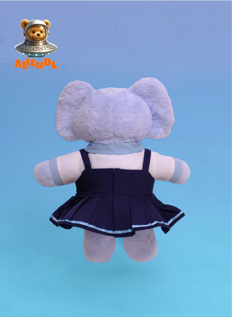 ALIENDL Gentle Elephant – Plush Elephant Stuffed Animal Toy for Baby Kids, Soft Cute Elephant Dress Doll Gift Set with Removable Clothes & Pouch, Perfect Gift for Kids, Girls, Friends & Couples - Image 4
