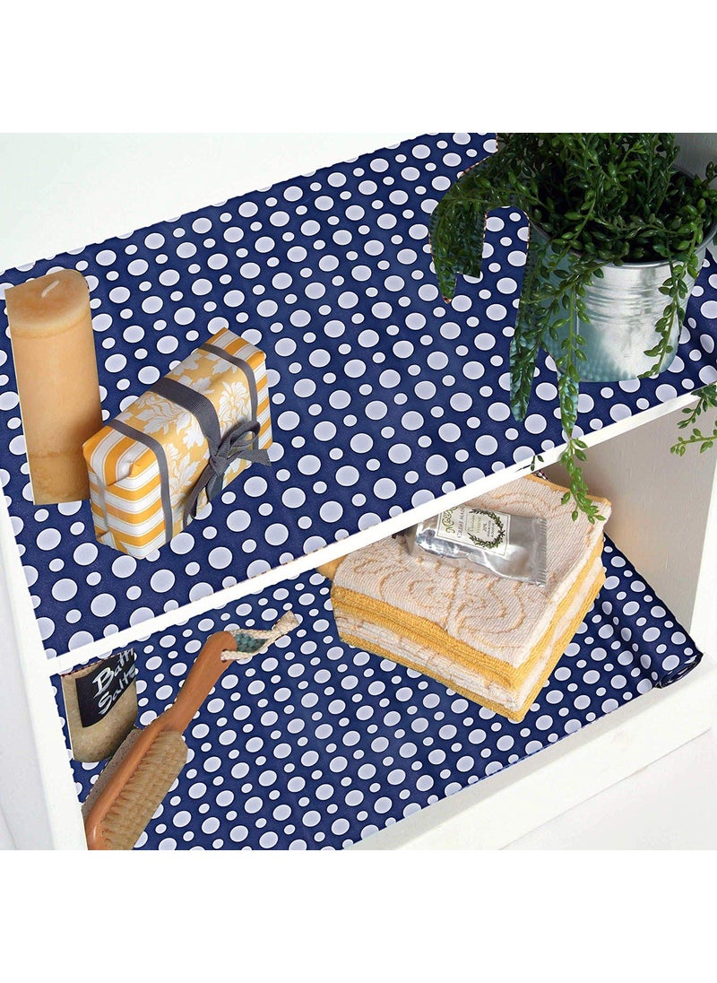 Kuber Industries Kuber Industries Polka Dots Design PVC Wardrobe Kitchen Drawer Cupboard Cabinet Shelf Mat, Shelf Liner 5 Mtr (Blue) - CTKTC040169  - Image 4