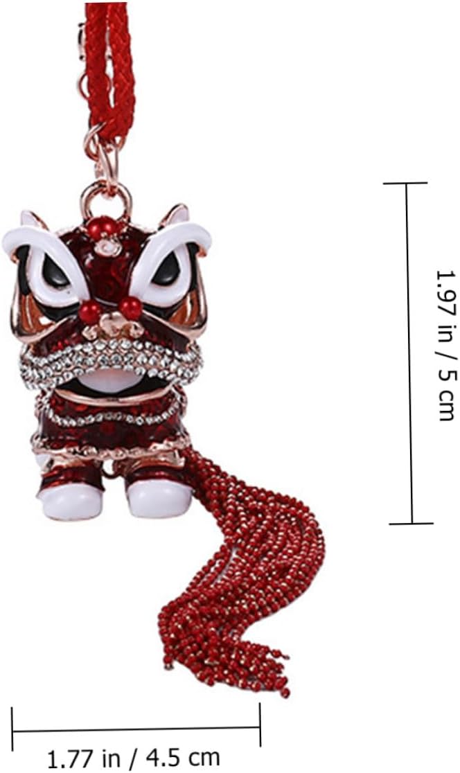Fortunate Lion Keychain Car Pendant Backpack and Mobile Phone Chain Multi-use Creative Ornament for Chinese Year Souvenir and Stylish Key Storage - Image 4