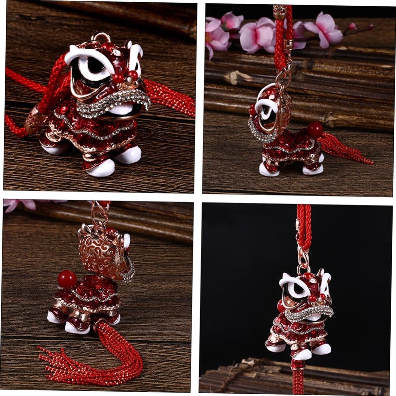 Fortunate Lion Keychain Car Pendant Backpack and Mobile Phone Chain Multi-use Creative Ornament for Chinese Year Souvenir and Stylish Key Storage - Image 2