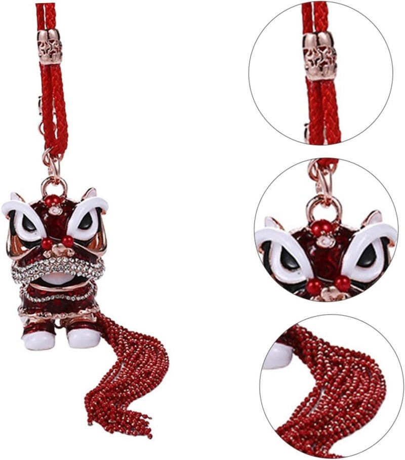Fortunate Lion Keychain Car Pendant Backpack and Mobile Phone Chain Multi-use Creative Ornament for Chinese Year Souvenir and Stylish Key Storage - Image 5