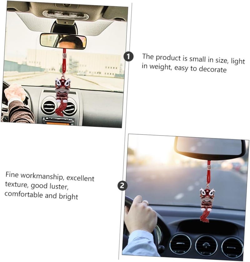 Fortunate Lion Keychain Car Pendant Backpack and Mobile Phone Chain Multi-use Creative Ornament for Chinese Year Souvenir and Stylish Key Storage - Image 3