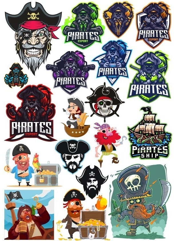 Reysa Tasarım - Reysa Design Pirate Sticker Set 8 20 Pieces Phone, Tablet, Notebook, Laptop Sticker - Image 1