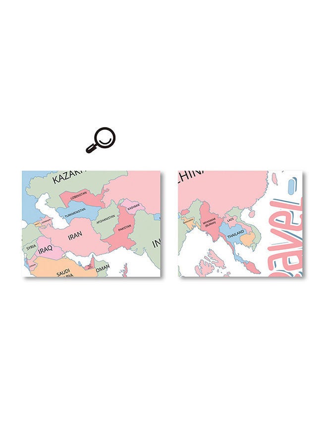 NIBEMINENT World Map Kids Bedroom Wall Sticker Multicolour 90cm - Image 3