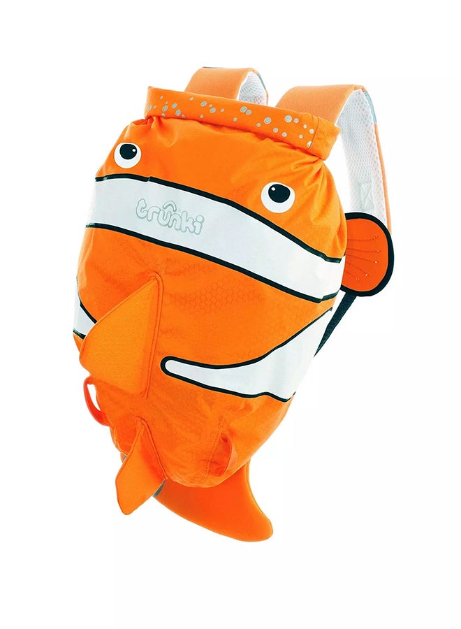 Trunki PaddlePak Chuckles Clown Fish Orange Waterproof Swim Bag for Kids, Roll-Top Beach Backpack with 7.5L Water-Resistant Storage - Image 1