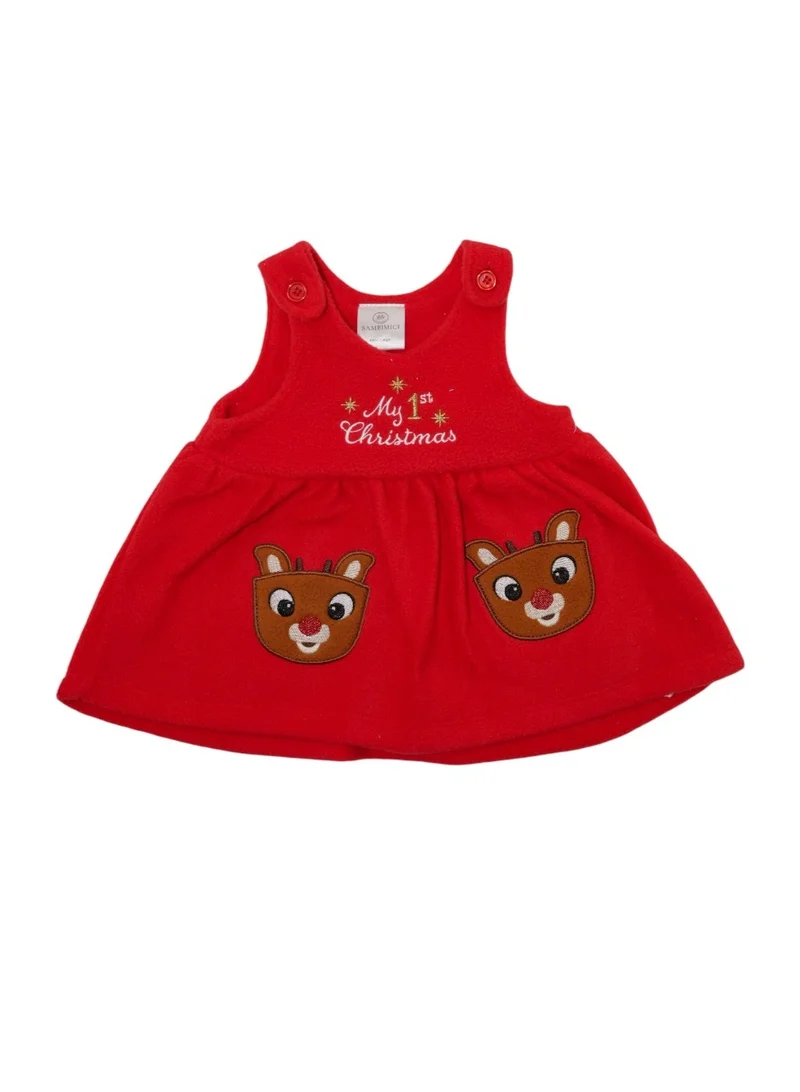 Bambimici Bambimici Jumpskirt Set Bodysuit Christmas Print - Red