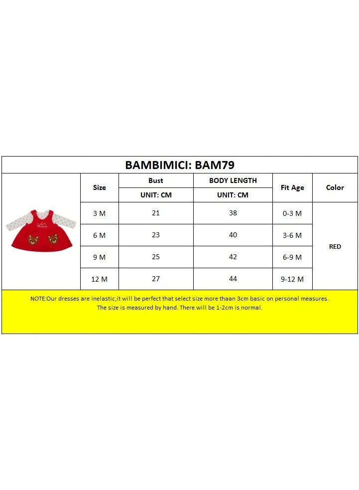 Bambimici Bambimici Jumpskirt Set Bodysuit Christmas Print - Red