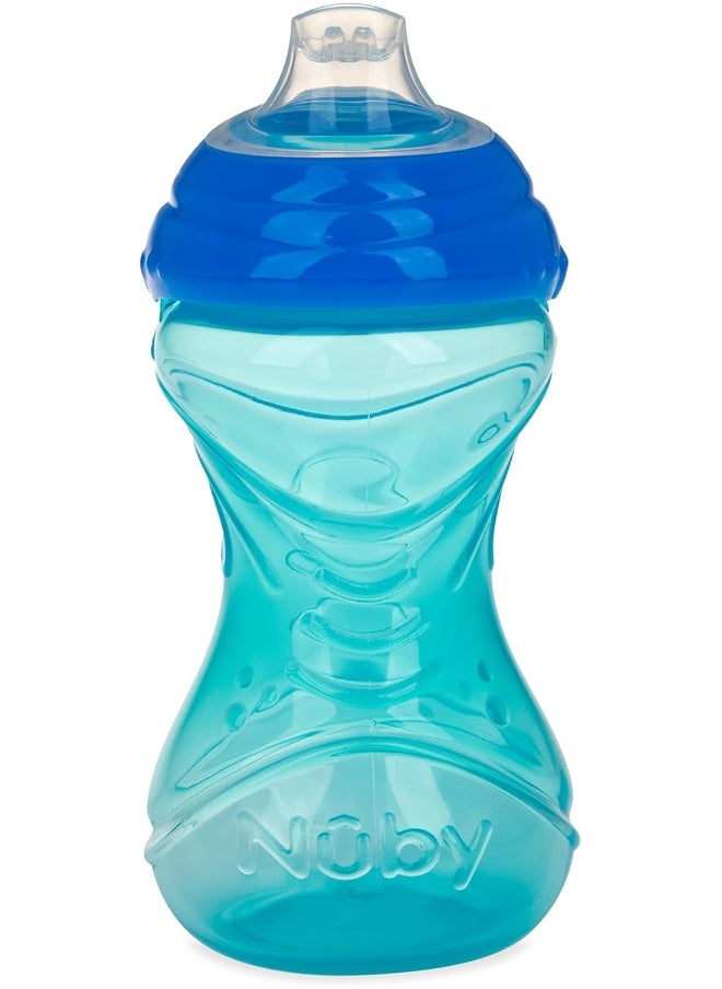 Nuby - Nuby Clik-It Soft Spout No-Spill Easy Grip Sippy Cup for Boys - 3 Count (Pack of 1) 10 Oz - 6+ Months - Image 1