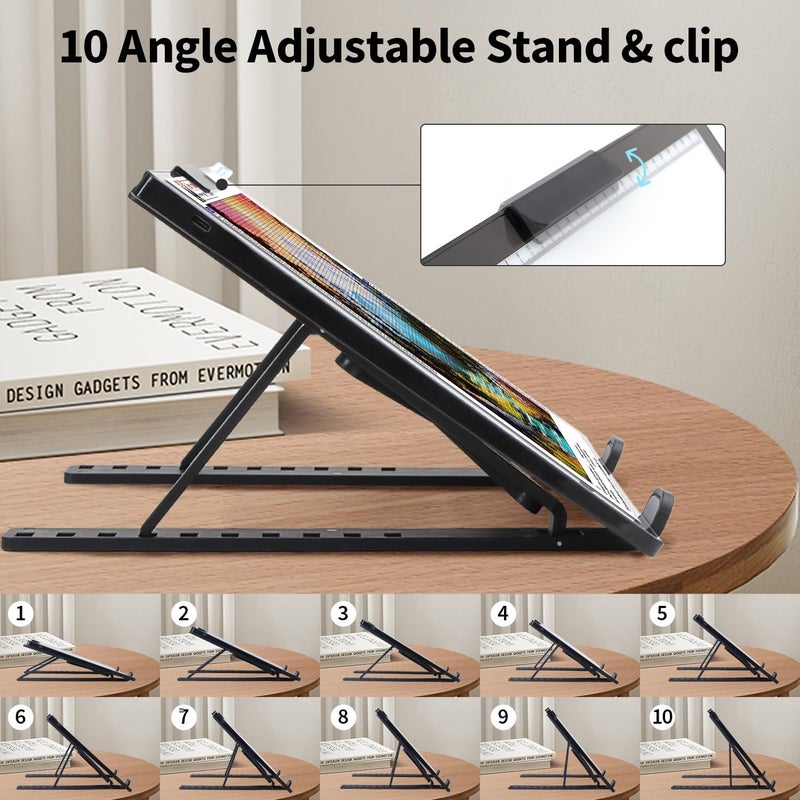 Zocelight Rechargeable A4 Light pad with Stand & Clip for Diamond Painting,Light Box with 6 Levels of Brightness,Diamond Art Kits for Adults,Wireless Light Table for Diamond Art,tracing,Weeding Vinyl - Image 2