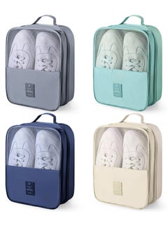 Excefore 4 Pcs Shoe Bags for Travel Holds 3 Pair of Shoes Portable Shoe Storage Pouch Waterproof Shoe Packing Cubes with Handle Shoe Organizer Travel for Suitcase Daily Use, Classic Colors  - Image 1