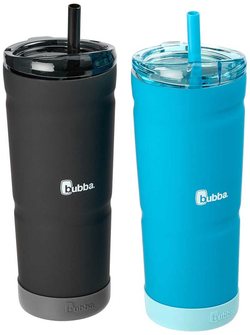 Bubba Vacuum Insulated Stainless Steel Tumbler with Straw and Bumper Envy S 24oz. Rubberized 2 Pack Tutti Fruity & Licorice - Image 4