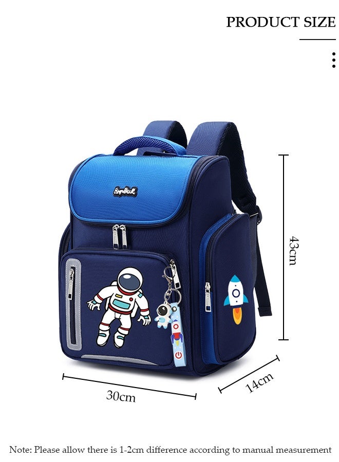 DUNISO حقيبة ظهر مدرسية للأولاد مع مقلمة حقيبة كتب مقاومة للماء مع مقصورات للمراهقين والأطفال الصغار وطلاب المدارس الابتدائية وحقيبة مدرسية للأطفال بسعة كبيرة - Image 3