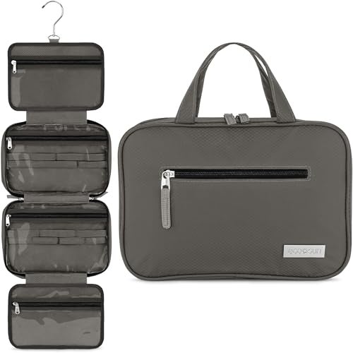 Eco Sun Hanging Travel Toiletry Bag Designed in Hawaii Waterresistant Travel Organizer for Bathroom Accessories Grey - Image 1
