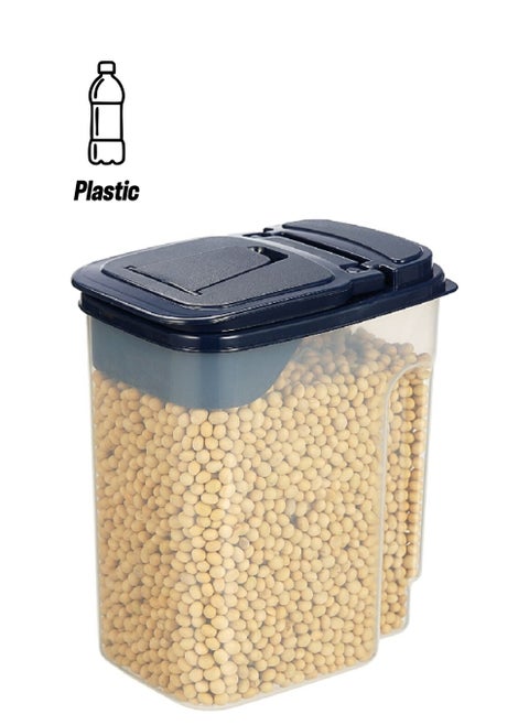 Durable Plastic Food Storage Container Clear and Black 3000 ml Y1K110161
