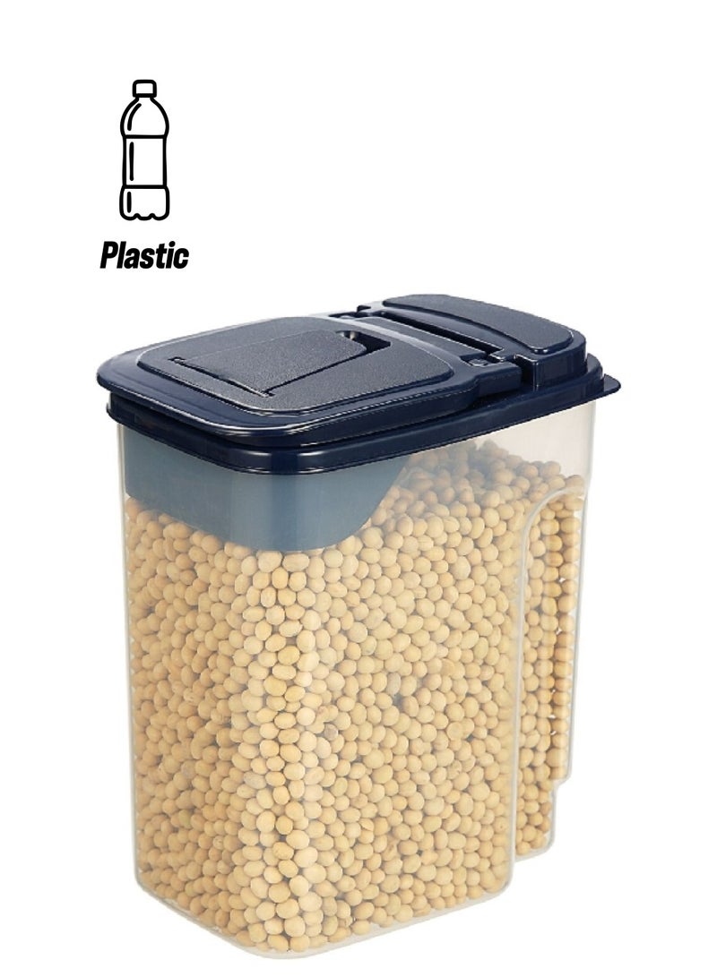 Felli Durable Plastic Food Storage Container Clear and Black 3000 ml Y1K110161