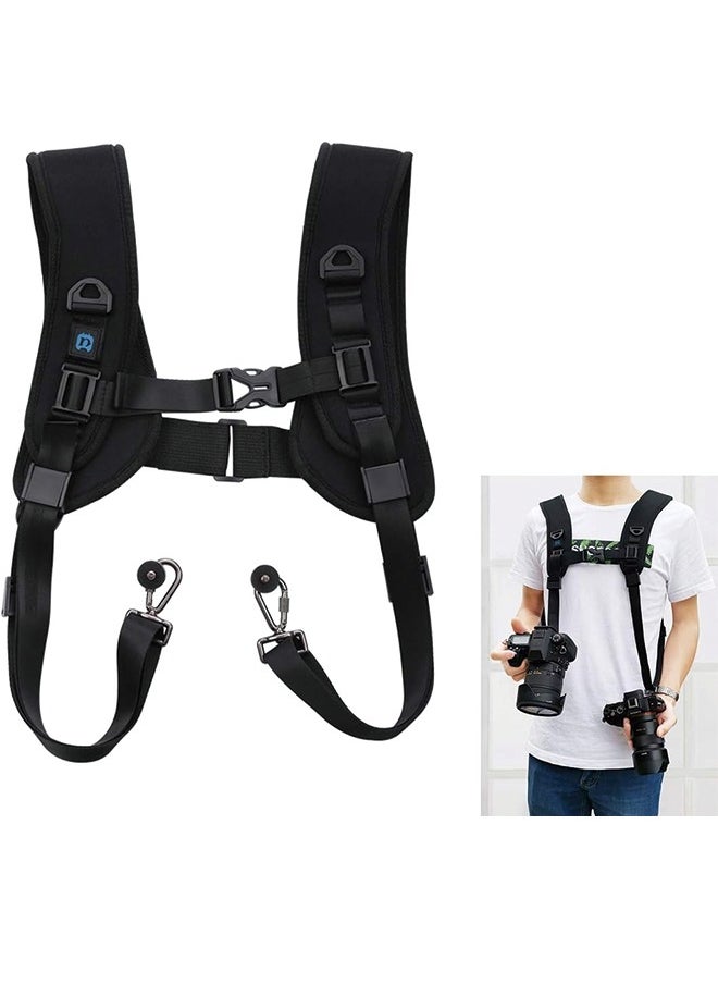 PULUZ - PULUZ Quick Release Double Shoulder Harness Soft Pad Decompression Foam Strap Belt for DSLR Digital Cameras - Image 1