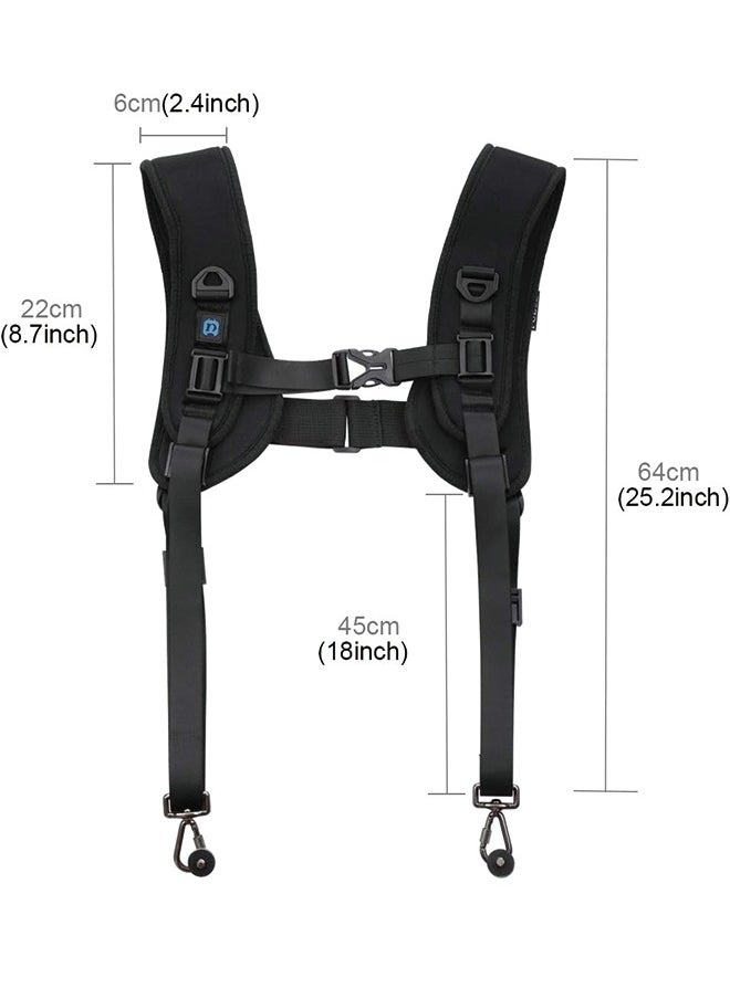 PULUZ - PULUZ Quick Release Double Shoulder Harness Soft Pad Decompression Foam Strap Belt for DSLR Digital Cameras - Image 1