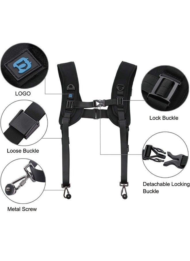 PULUZ - PULUZ Quick Release Double Shoulder Harness Soft Pad Decompression Foam Strap Belt for DSLR Digital Cameras - Image 1