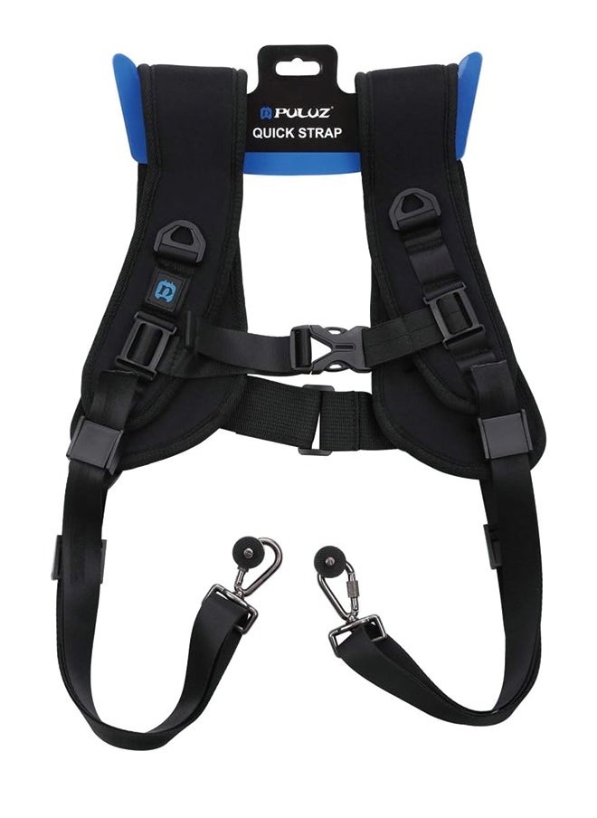 PULUZ - PULUZ Quick Release Double Shoulder Harness Soft Pad Decompression Foam Strap Belt for DSLR Digital Cameras - Image 1