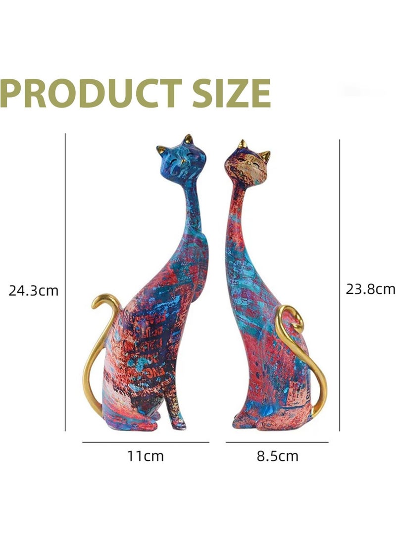 NANAO تماثيل وأشكال قطط لديكور المنزل تمثال لعشاق القطط لسطح المكتب أسلوب تجريدي منحوتات هدايا تدفئة منزلية، زينة تدفئة منزلية، غرفة المعيشة - Image 4