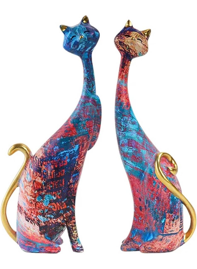 NANAO تماثيل وأشكال قطط لديكور المنزل تمثال لعشاق القطط لسطح المكتب أسلوب تجريدي منحوتات هدايا تدفئة منزلية، زينة تدفئة منزلية، غرفة المعيشة - Image 1