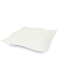 Home Smart Dinner Plates Set of 6 Pcs Procelain Square Wave Dinner Plates Hand Wash and Microwave Safe