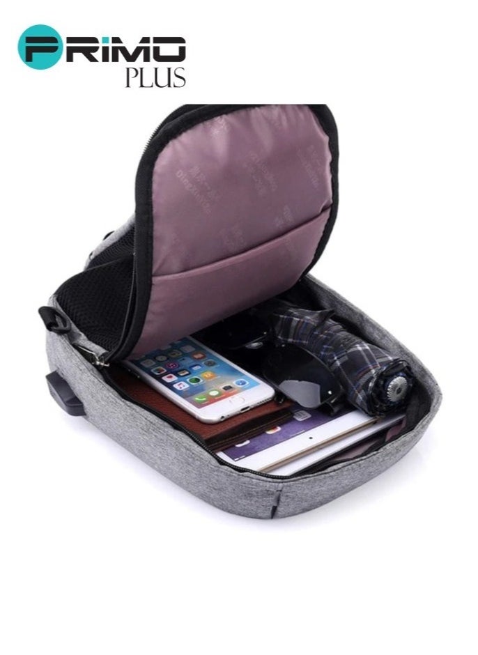 PRIMO PLUS High Quality Antitheft Men's Chest Bag USB Cross Body Bag  - Image 3