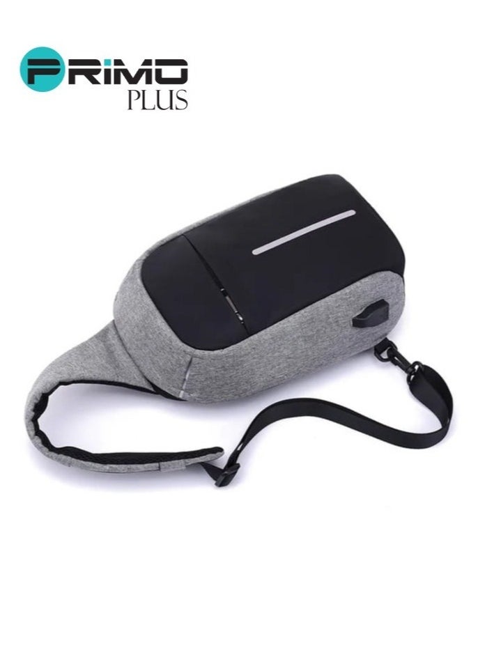 PRIMO PLUS High Quality Antitheft Men's Chest Bag USB Cross Body Bag  - Image 2