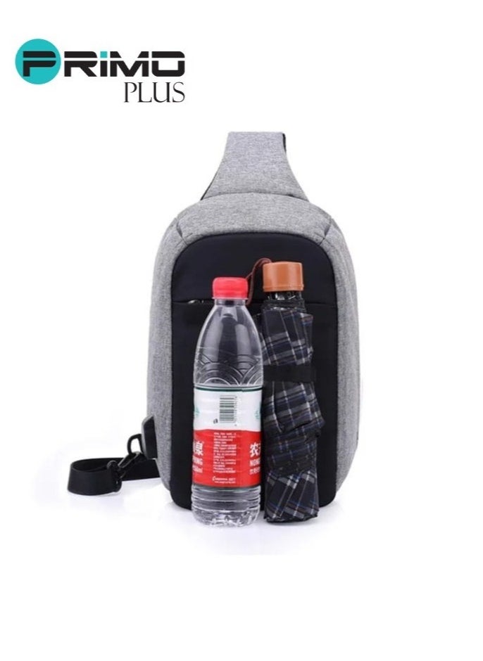 PRIMO PLUS High Quality Antitheft Men's Chest Bag USB Cross Body Bag  - Image 5