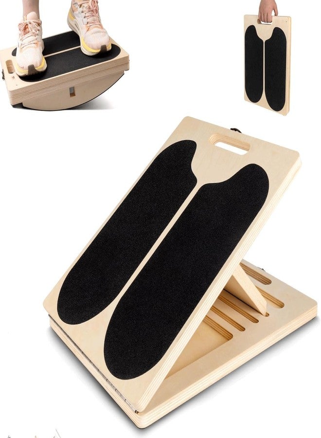 muash Slant Board for Calf Stretching,Balance Board,Adjustable Calf Stretcher,400 lbs Cap,Wooden Slant Board Anti-Slip Incline Board, Ankle Support,Incl.2 Resistance Bands,Instruction Card & Sand Paper. - Image 1
