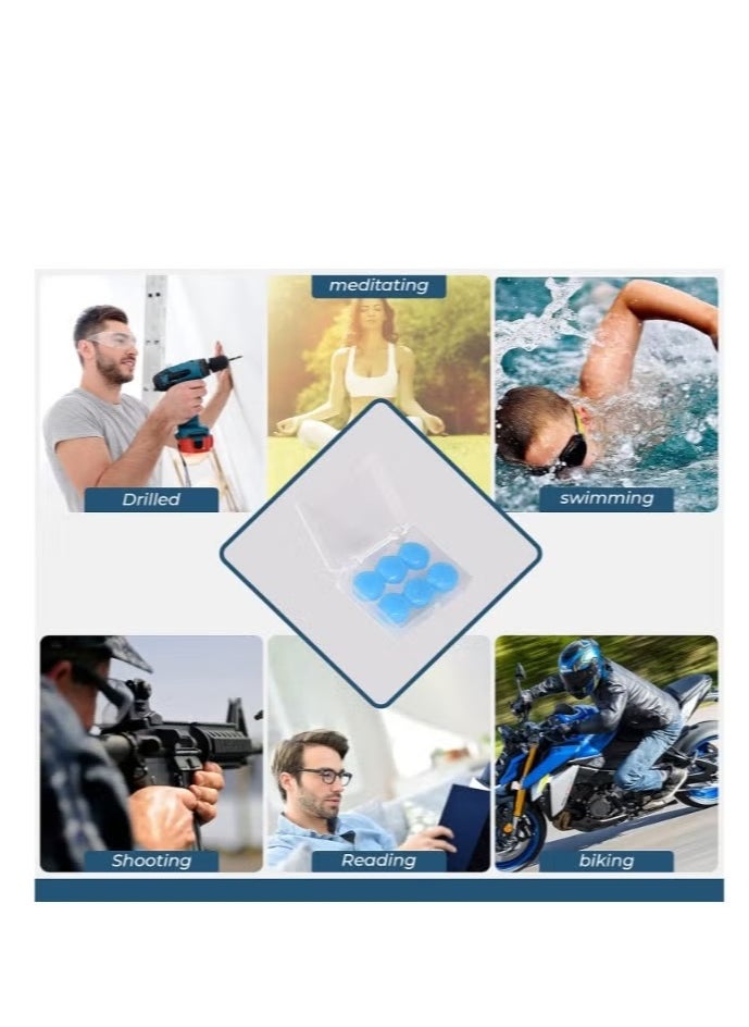 Generic - 3 Pairs Gel Ear Plugs Reusable Silicone Earplugs Waterproof Moldable Swimming Earplugs Noise Cancelling Ear Plugs for Adults Ear Plugs for Swimming Sleeping Snoring Studying - Image 1