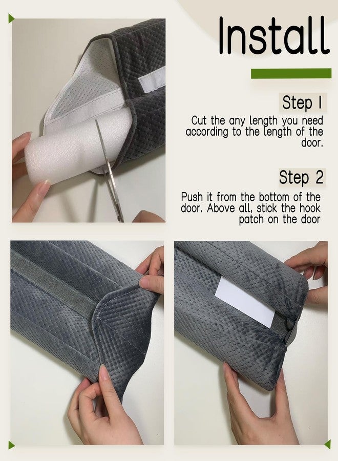OUTTDID Under Door Draft Stopper Door, Draught Stoppers Sweep Weather Stripping, Double-Sided Windproof Seal Noise Blocker Window Breeze Blocker, Adjustable 76 to 91cm Gap Filler, Grey - Image 3