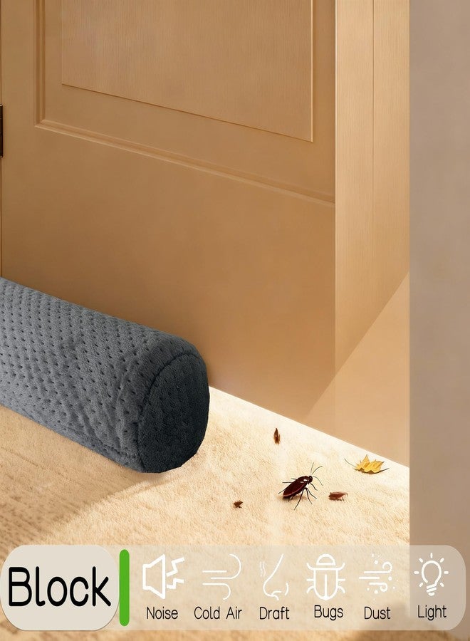 OUTTDID Under Door Draft Stopper Door, Draught Stoppers Sweep Weather Stripping, Double-Sided Windproof Seal Noise Blocker Window Breeze Blocker, Adjustable 76 to 91cm Gap Filler, Grey - Image 5