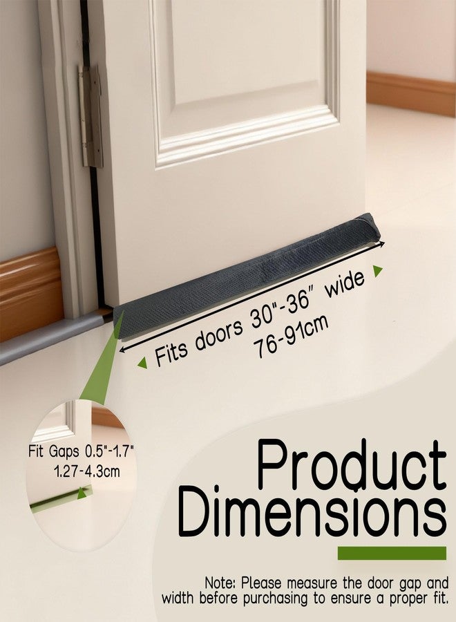OUTTDID Under Door Draft Stopper Door, Draught Stoppers Sweep Weather Stripping, Double-Sided Windproof Seal Noise Blocker Window Breeze Blocker, Adjustable 76 to 91cm Gap Filler, Grey - Image 2