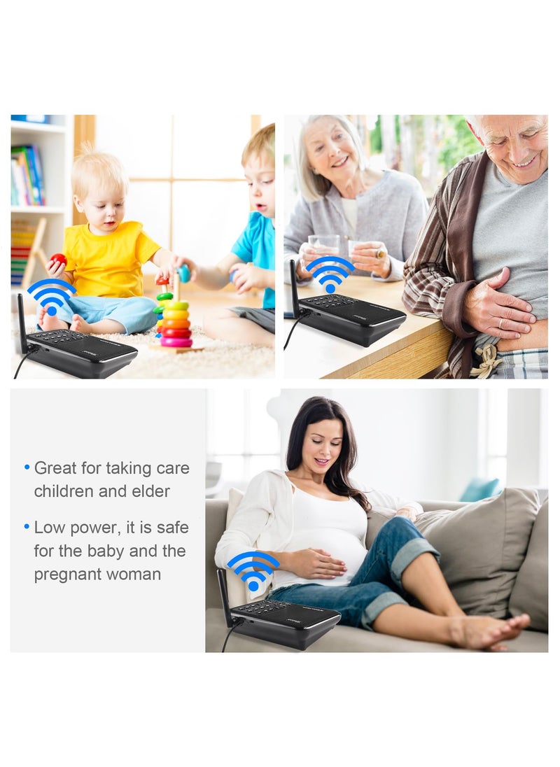 Wuloo Wuloo Wireless Intercom System for Home 1 Mile Range 10 Channel 3 Code, Intercoms Wireless for Home House Business Office, Home Communication System, Room to Room Intercom WL666(2 Units Set Black)  - Image 4
