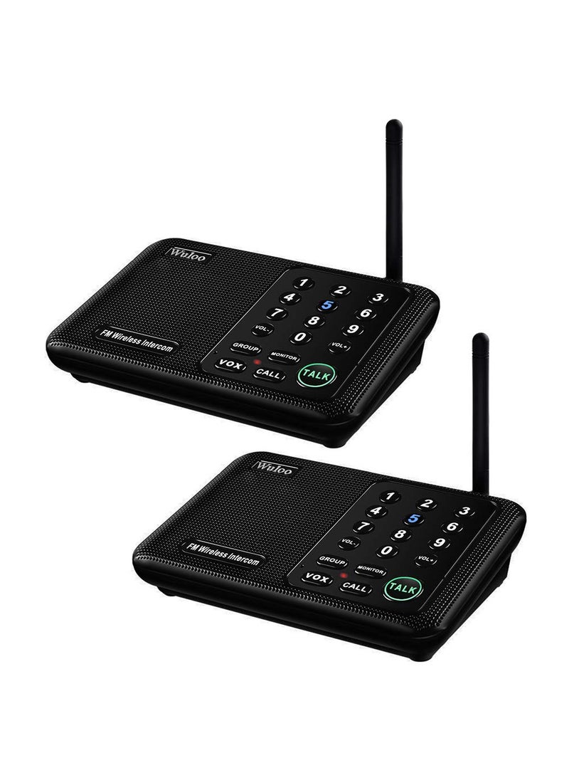 Wuloo Wuloo Wireless Intercom System for Home 1 Mile Range 10 Channel 3 Code, Intercoms Wireless for Home House Business Office, Home Communication System, Room to Room Intercom WL666(2 Units Set Black)  - Image 1