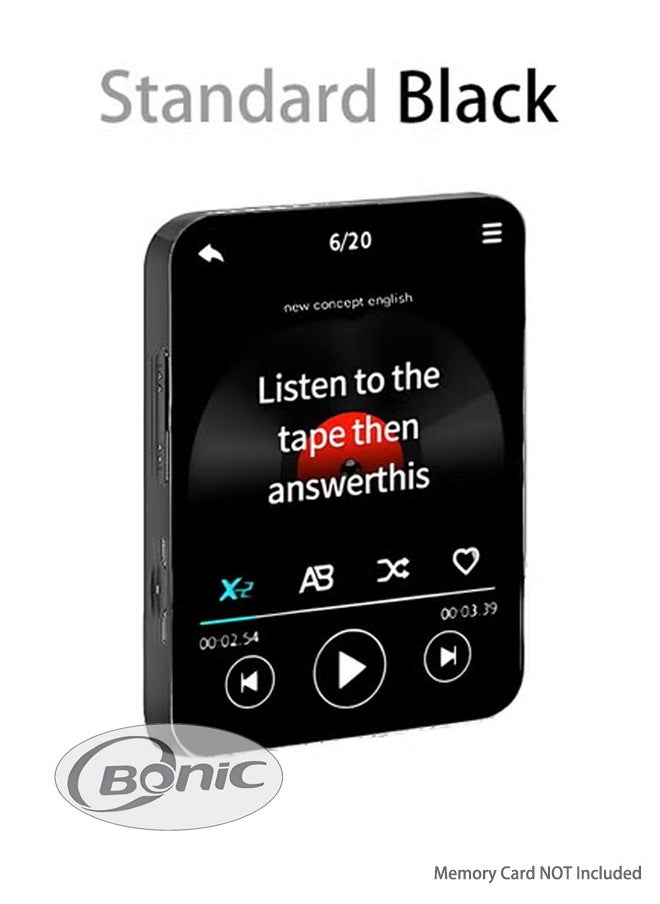 جميل مشغل MP3 محمول - إصدار الطالب، مشغل موسيقى MP4 مزود بمكبر صوت قياسي بدون شاشة تعمل باللمس، لون أسود  - Image 1