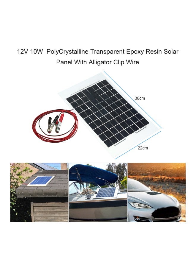 Solar Panel With Alligator Clip Wire Black/White/Red  - Image 2