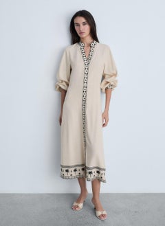 MANGO Casual Openwork Cotton Dress  - Image 4