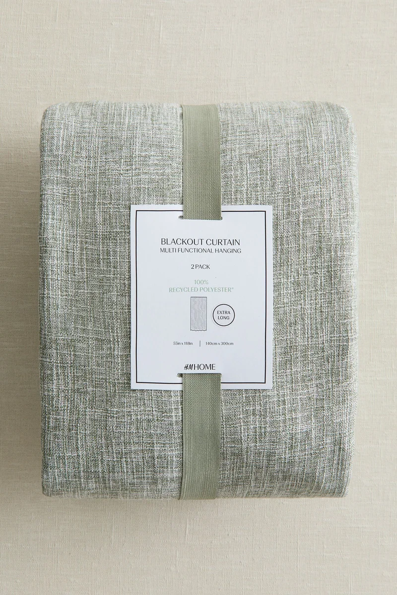 H&M 2-pack long blackout curtain lengths