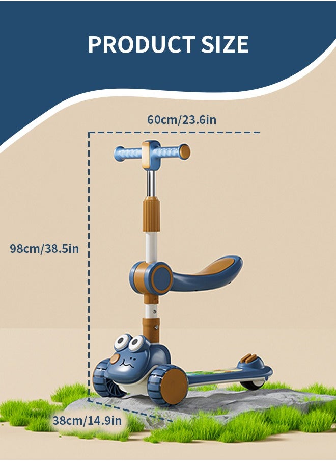 Soft Touch - 3 In 1 Foldable Baby Scooter Children's Scooter 3 Wheel Scooter for Kids with Music and Lights - Image 1
