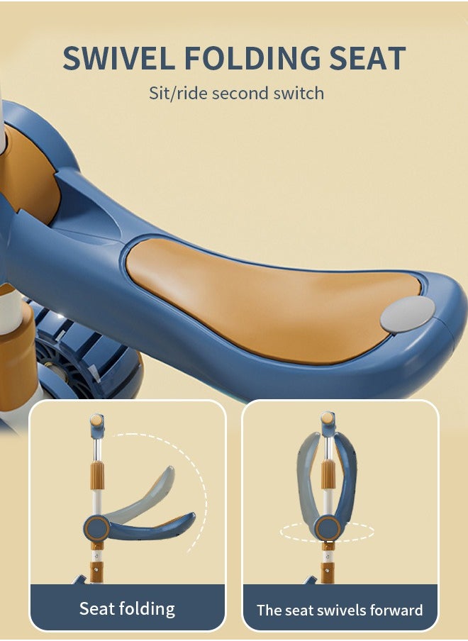 Soft Touch - 3 In 1 Foldable Baby Scooter Children's Scooter 3 Wheel Scooter for Kids with Music and Lights - Image 1