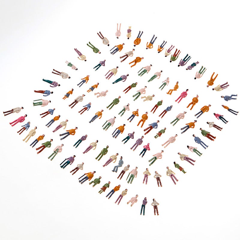 Model Train Passenger Figures: 100pcs Multicolor ABS Painted Miniature People - 1:75 Scale Various Poses for Train Layout Landscape Models - Image 3