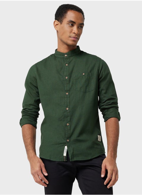 Thomas Scott Classic Slim Fit Band Collar Pure Cotton Casual Shirt