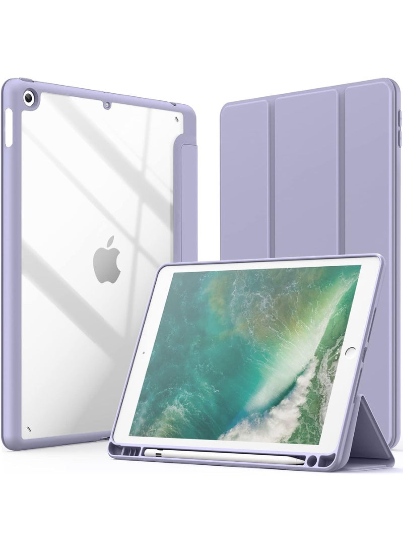 Rock Pow Case for iPad 9.7-Inch (6th/5th Generation 2018/2017) with Pencil Holder Clear Transparent Back Shell Slim Stand Shockproof Tablet Cover Auto Wake/Sleep - Image 1