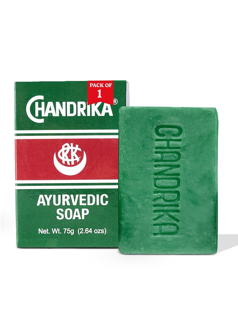 Chandrika Chandrika Ayurvedic Soap  Organic Soap Bar with Vegetable Oil  100 Natural Bar Soap for Men and Women  Vegan Soap for All Skin Types  Handmade Soap  Herbal Body Soap Bars  264 Oz  1Pack 