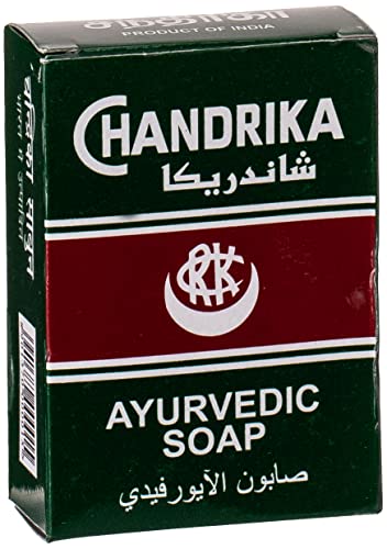 Chandrika صابون شاندريكا الأيورفيدي  بار صابون عضوي بزيت نباتي  100% صابون طبيعي للرجال والنساء  صابون نباتي لجميع أنواع البشرة  صابون يدوي الصنع  بار صابون عشبي للجسم  264 أونصة  1 عبوة - Image 1