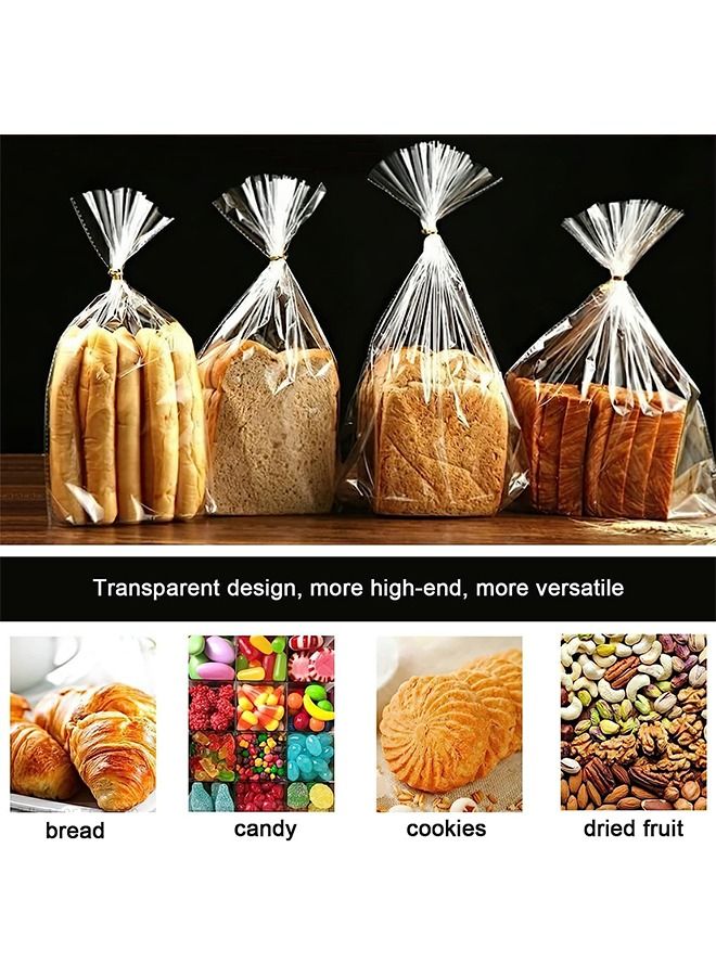 Clear Cellophane Bags 100Pcs Gift Bag Clear Flat Treat Bags Twist Ties for Home Favours Wrapping Sweets Cupcakes - Image 4